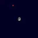 Close approach of Mars and Moon on 15 April 2027