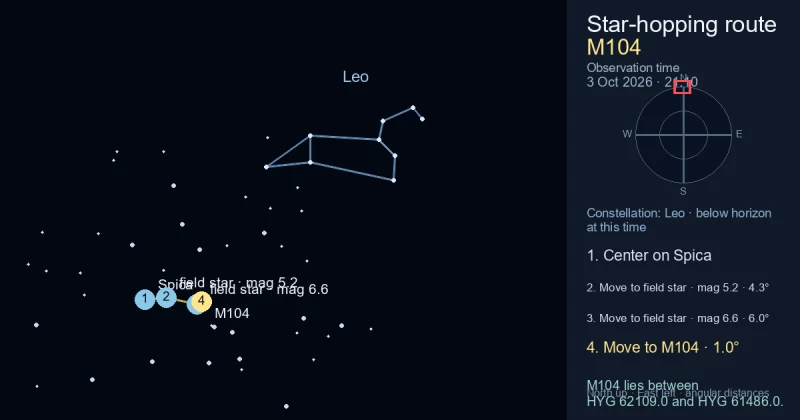 Finder Chart for Sombrero Galaxy (M104)
